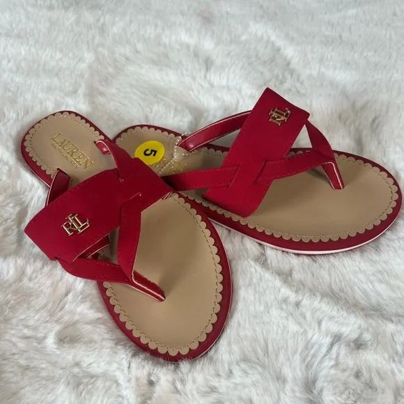 Ralph Lauren, Size 5, Rosalind Red Sandals, New, without tags, never used - Picture 4 of 6